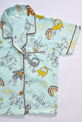 AirplanePrintKidsCottonPJSet