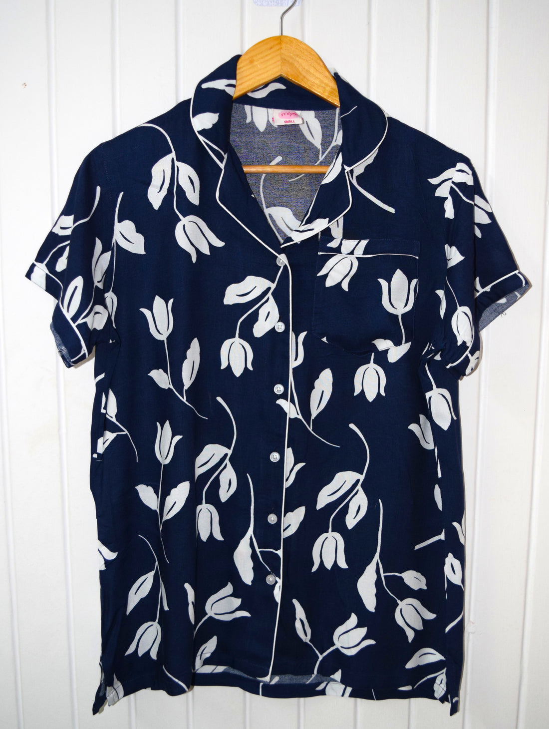 Blue & White Floral Cotton PJ Set