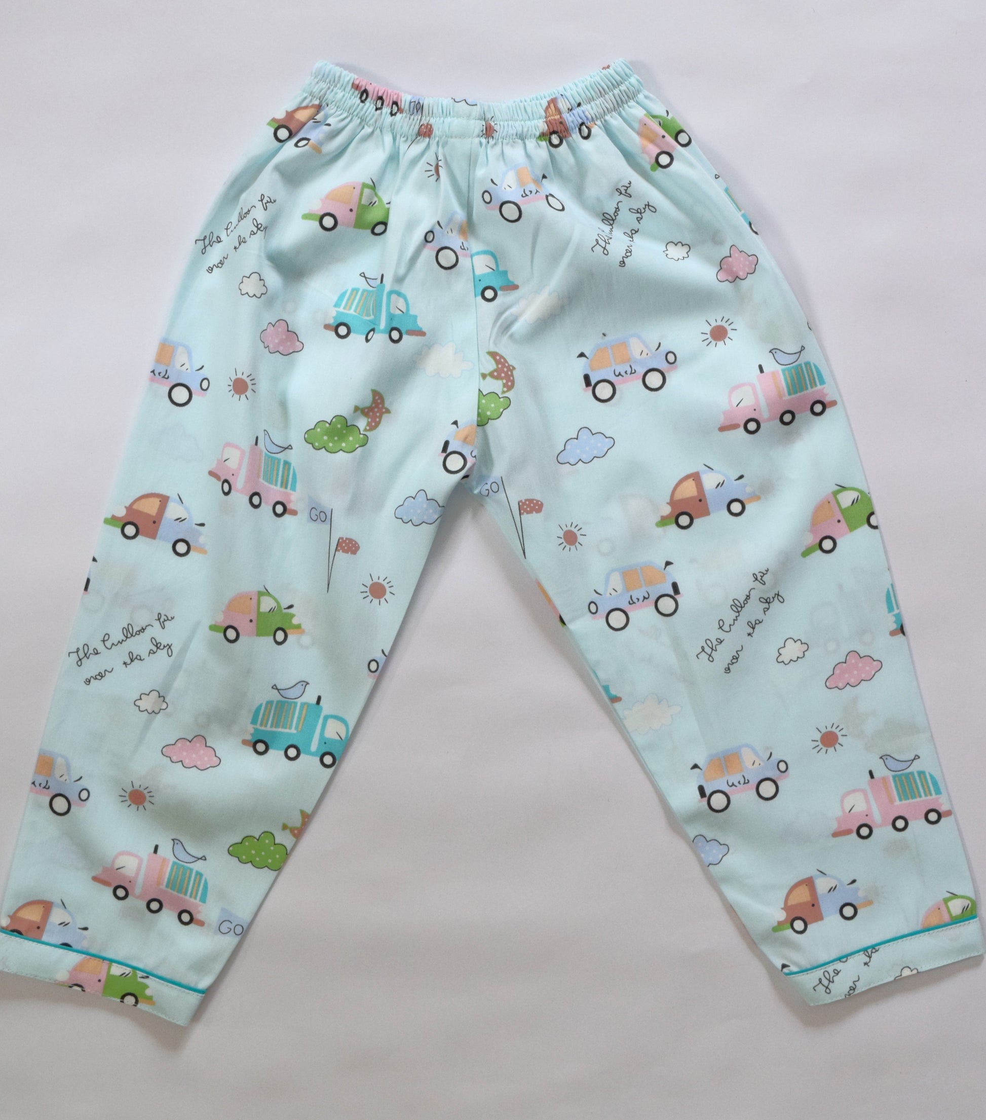 Blue Cars Print Kids Cotton PJ Set Nightwear