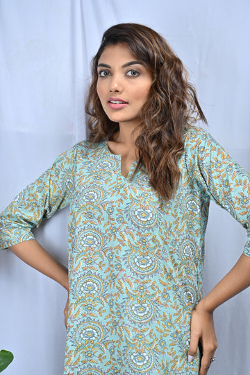 Lime Green Block Cotton Loungewear Set