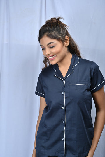 Solid Navy Blue Pj Set