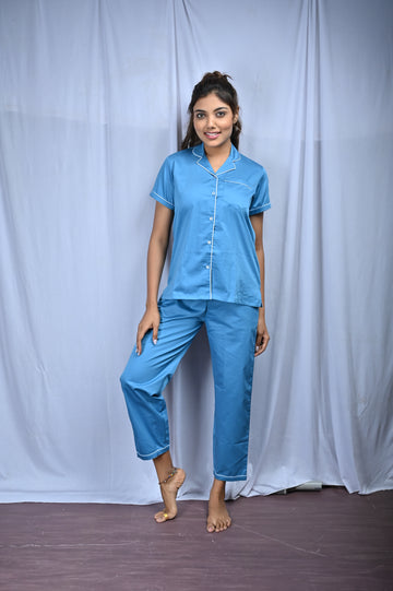 Solid Sky Blue Pj Set