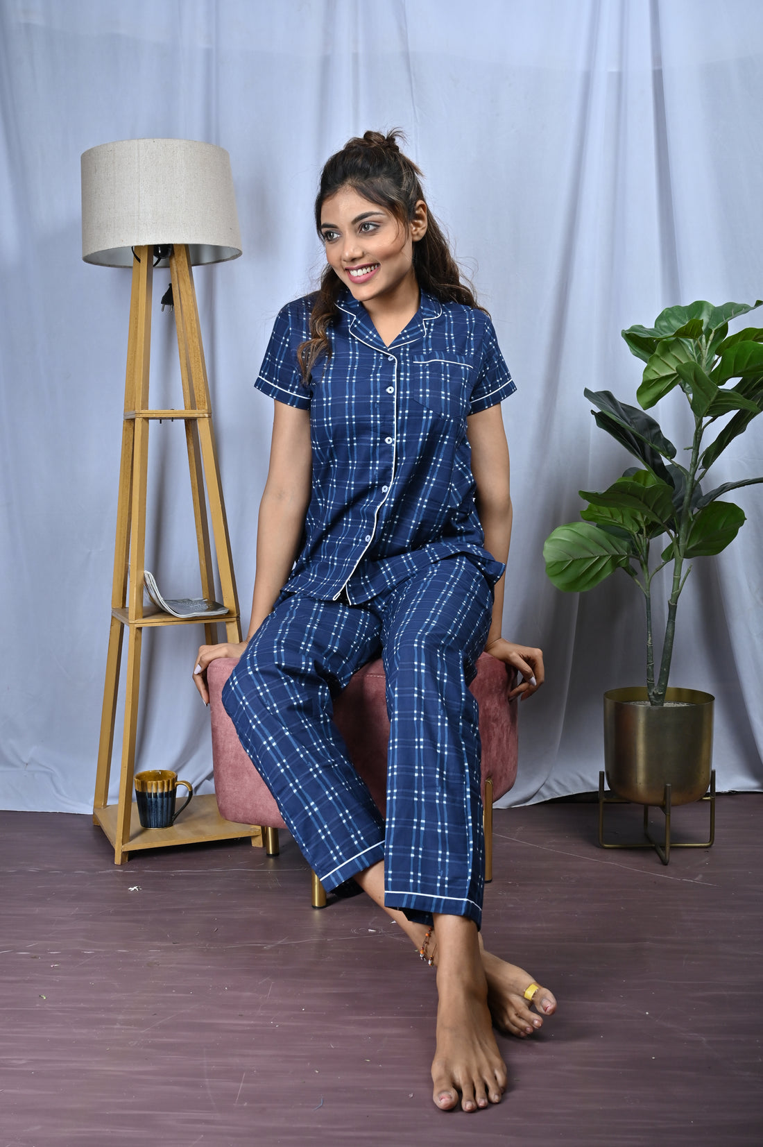 Blue Checks Pj Set