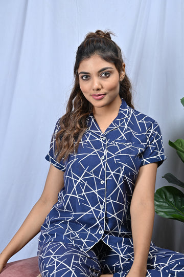 Blue Abstract Lines PJ Set