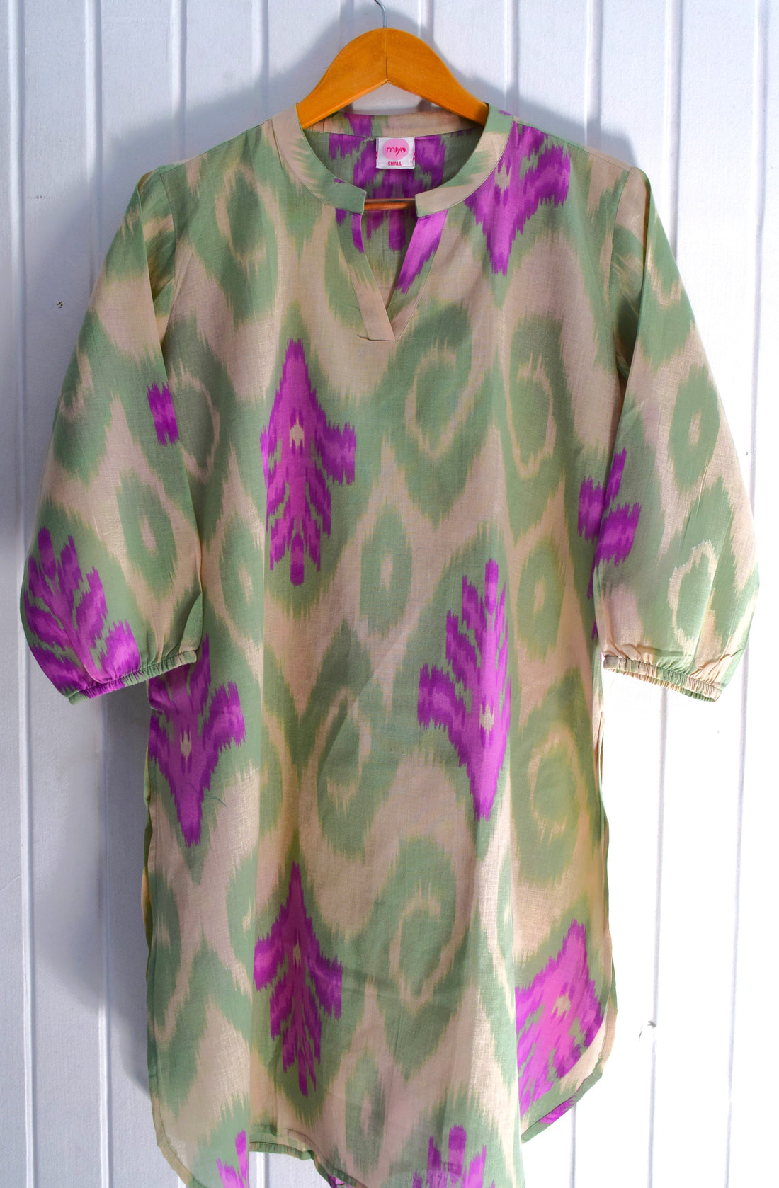 Elegant Ikat Print Cotton Linen Loungewear Set