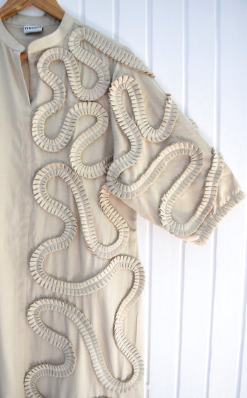 Whimsical Waves Textured Cotton Dress