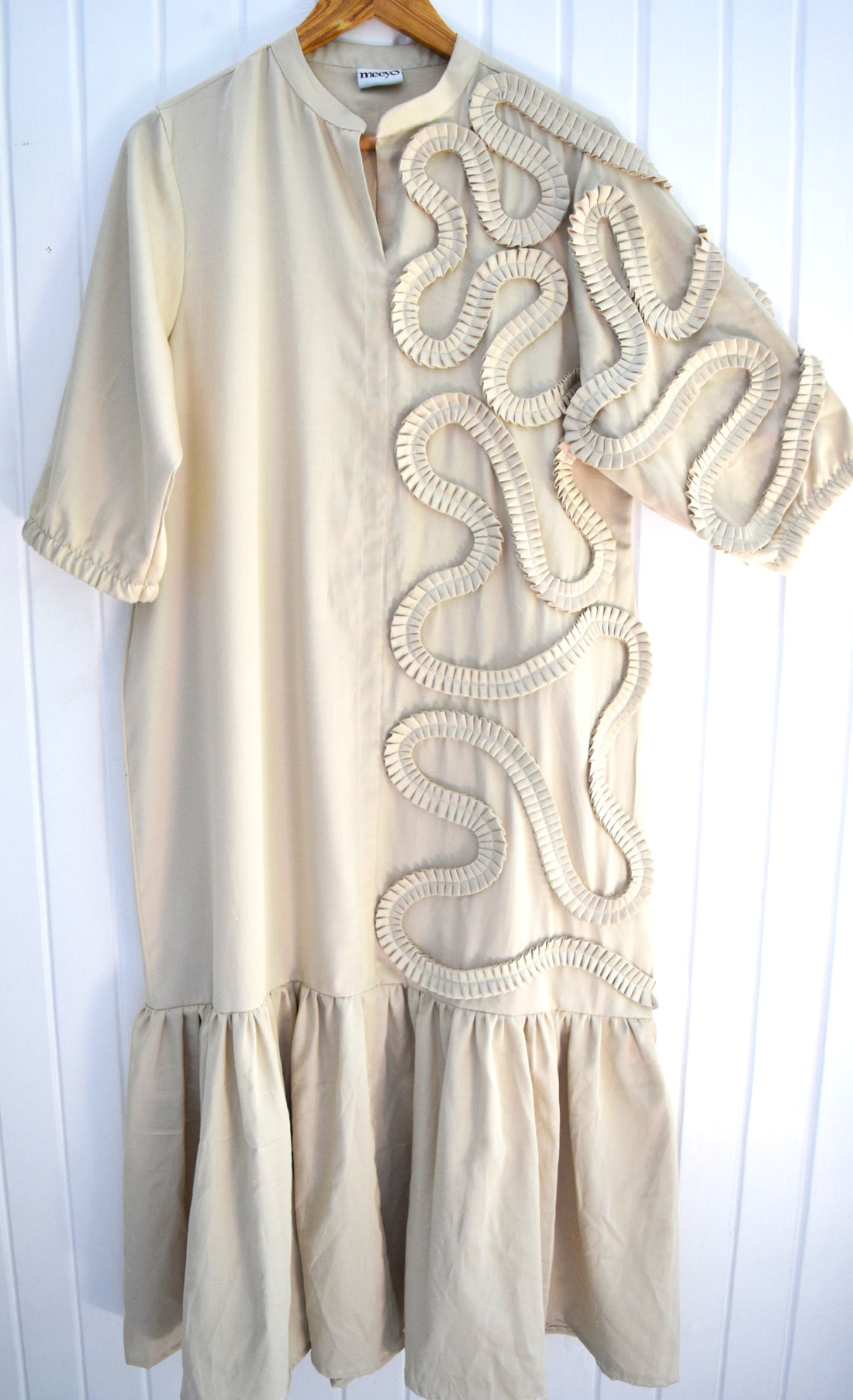 Whimsical Waves Textured Cotton Dress