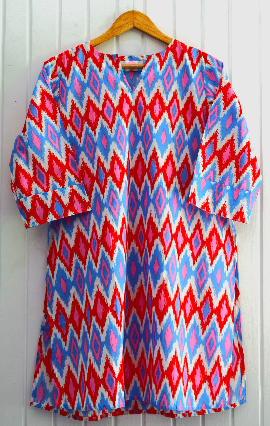 Vibrant Ikat Print Cotton Loungewear Set