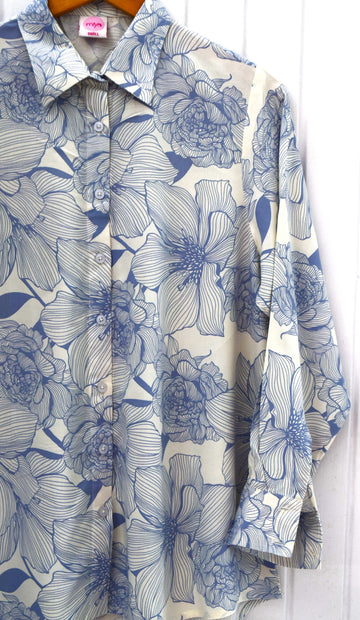 Elegant Grey Floral Rayon Coord Set