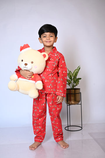 Red Christmas Tree Kids Nightwear