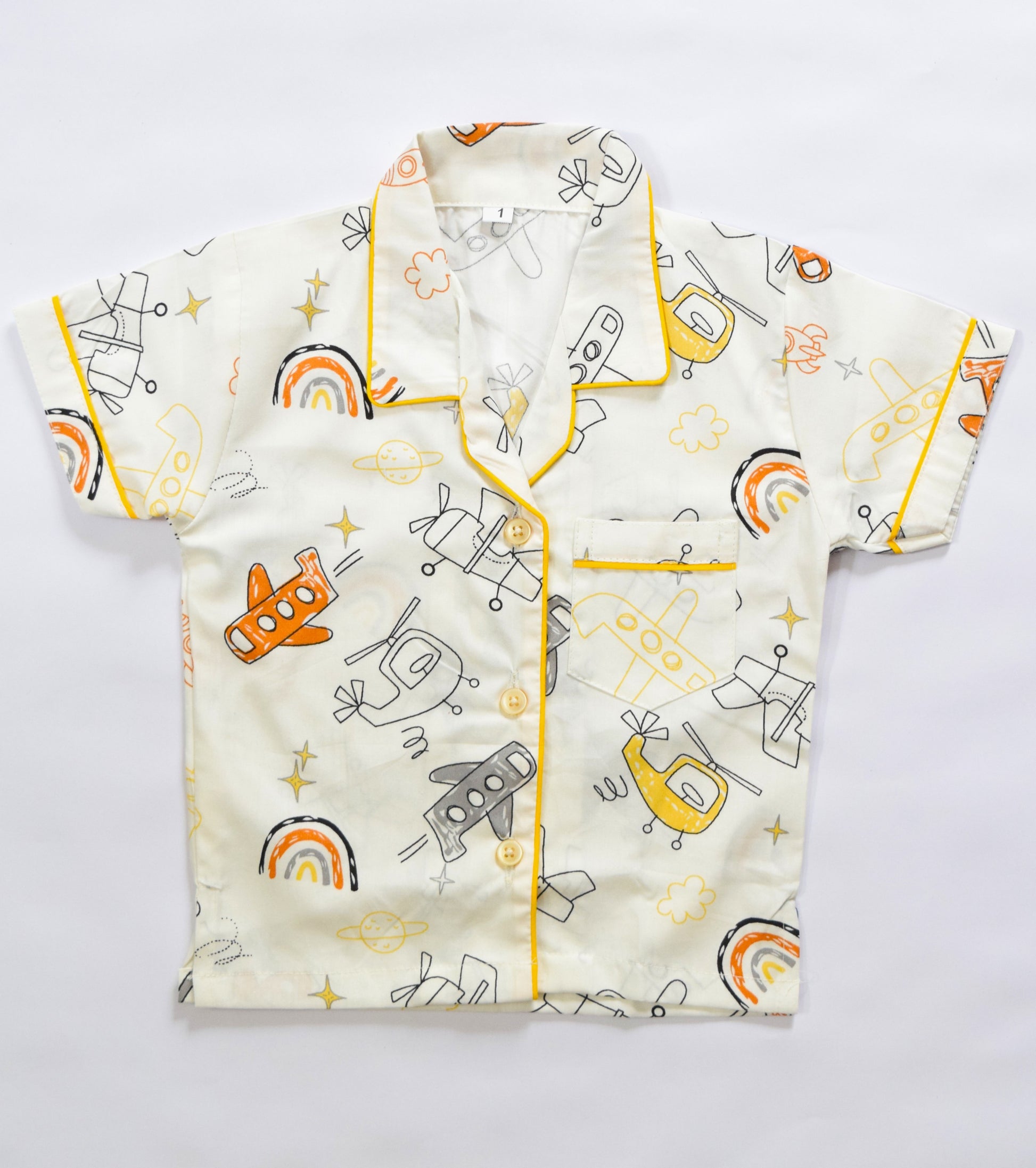 Airplane Print Kids Cotton PJ Set | Soft & Comfy Nightwear