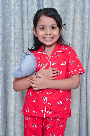 Red Small Bunny Kids Nightwear