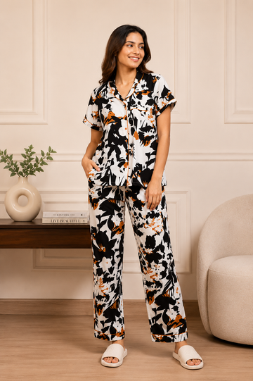 Black & White Orange PJ Set