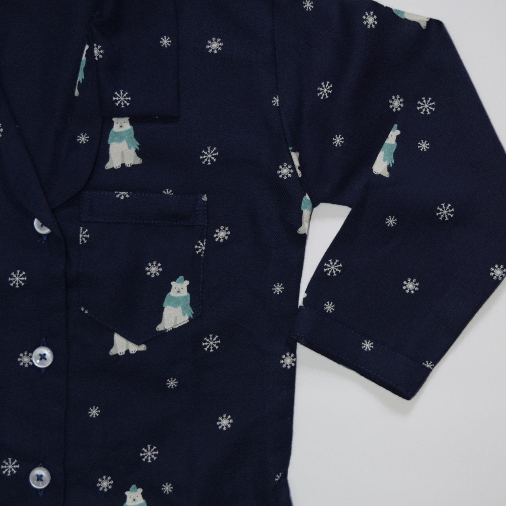 Blue Flannel Polar Bear Nightsuit