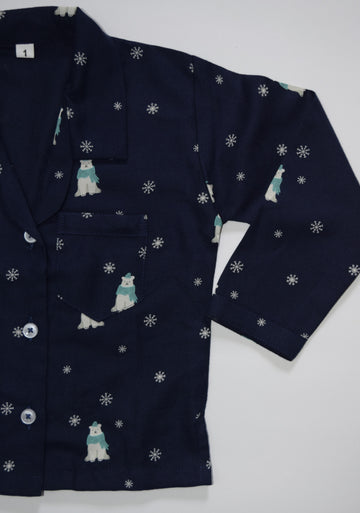 Blue Flannel Polar Bear Nightsuit