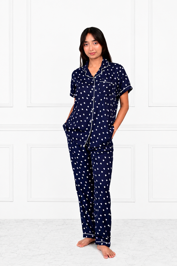 Blue Hearts Cotton Pj set