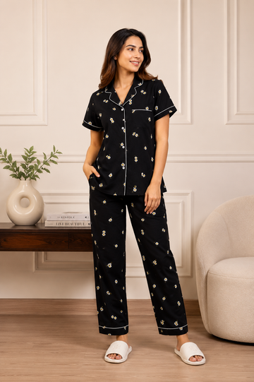 Midnight Daisy Cotton PJ Set