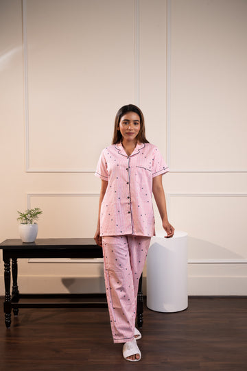 Red Stripes Star Cotton Pj Set