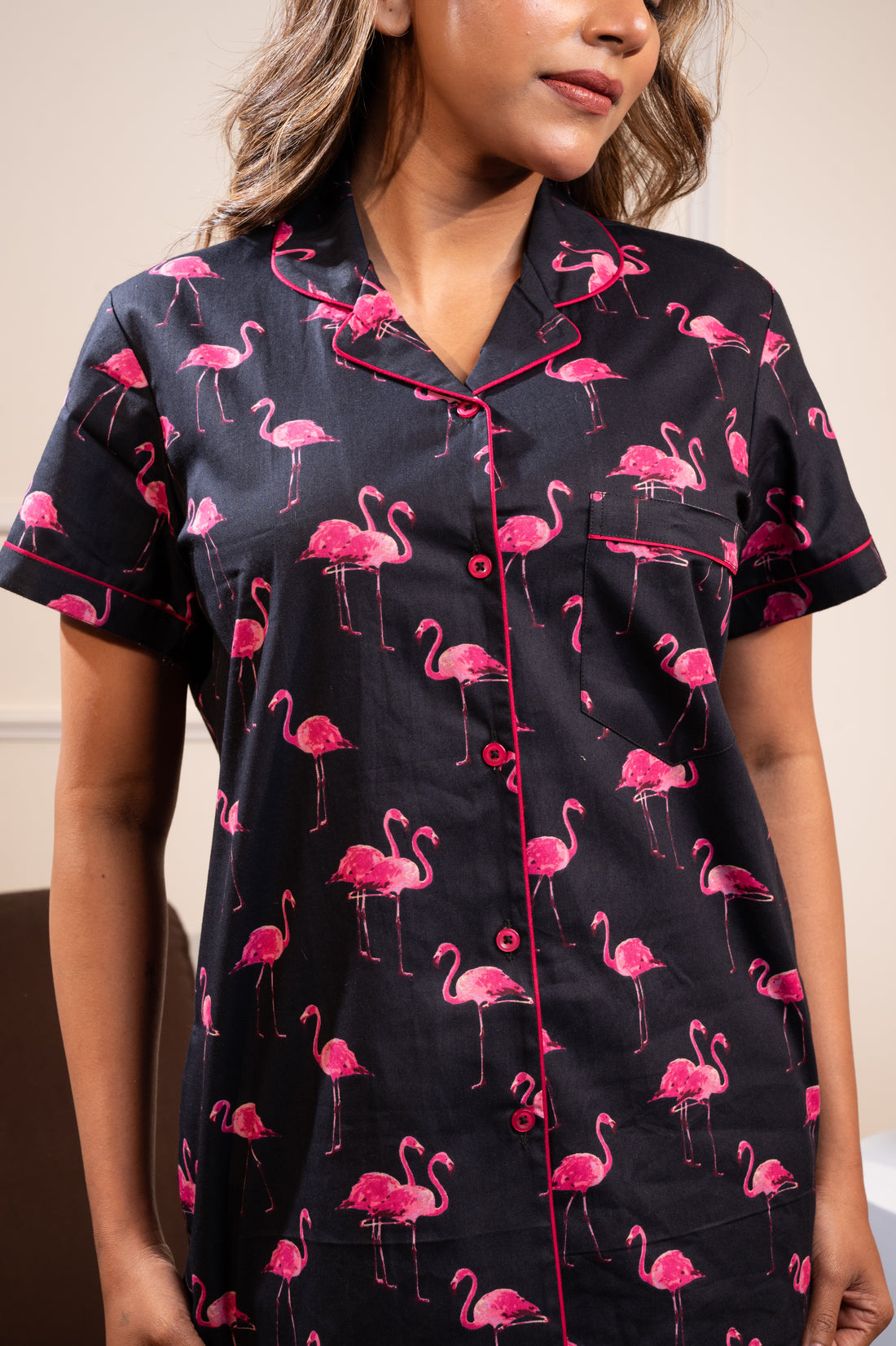 Black Flamingo Pj Set