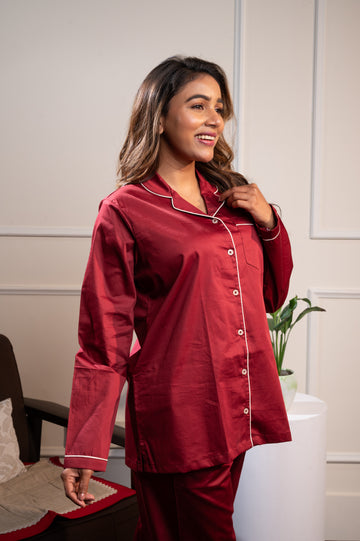 Solid Maroon Pj Set