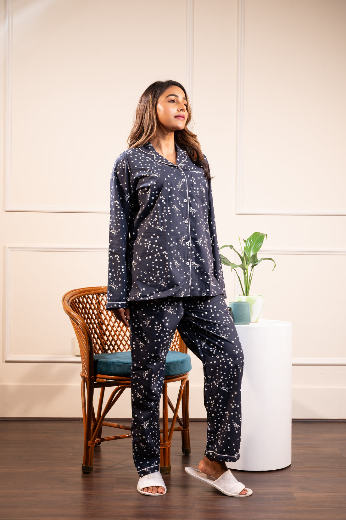 Blue Galaxy Cotton Pj Set