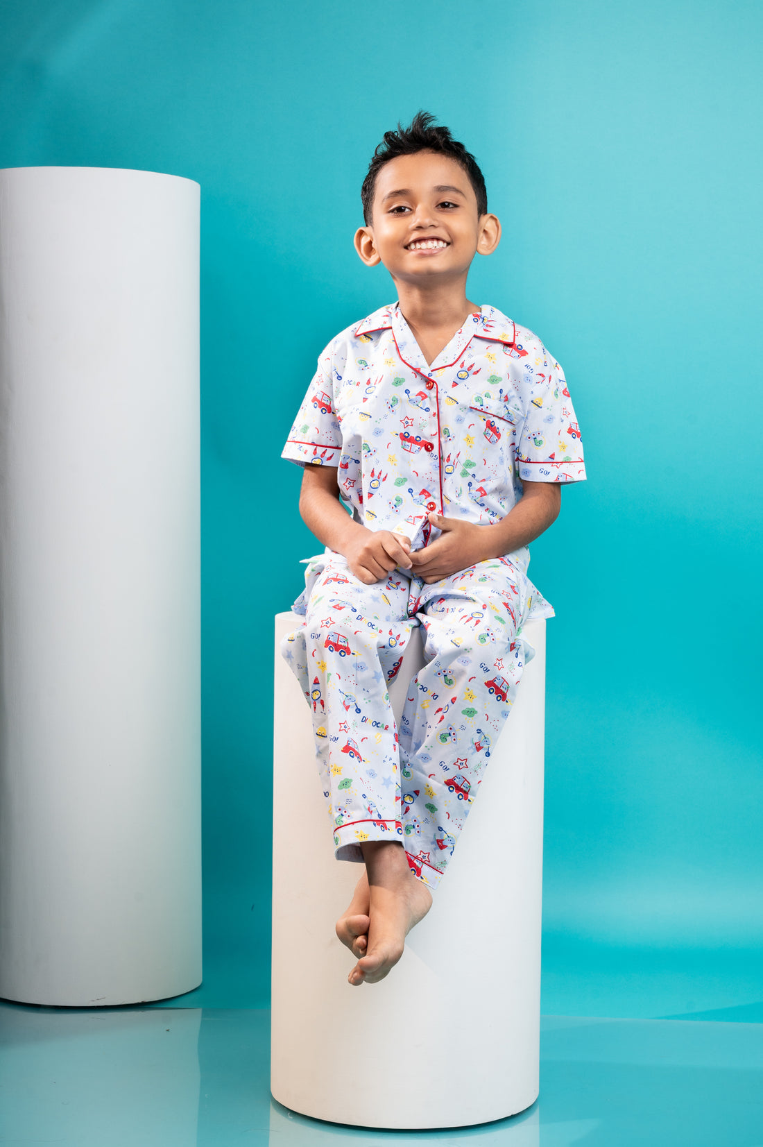 Blue Red Car Kids Nightwear