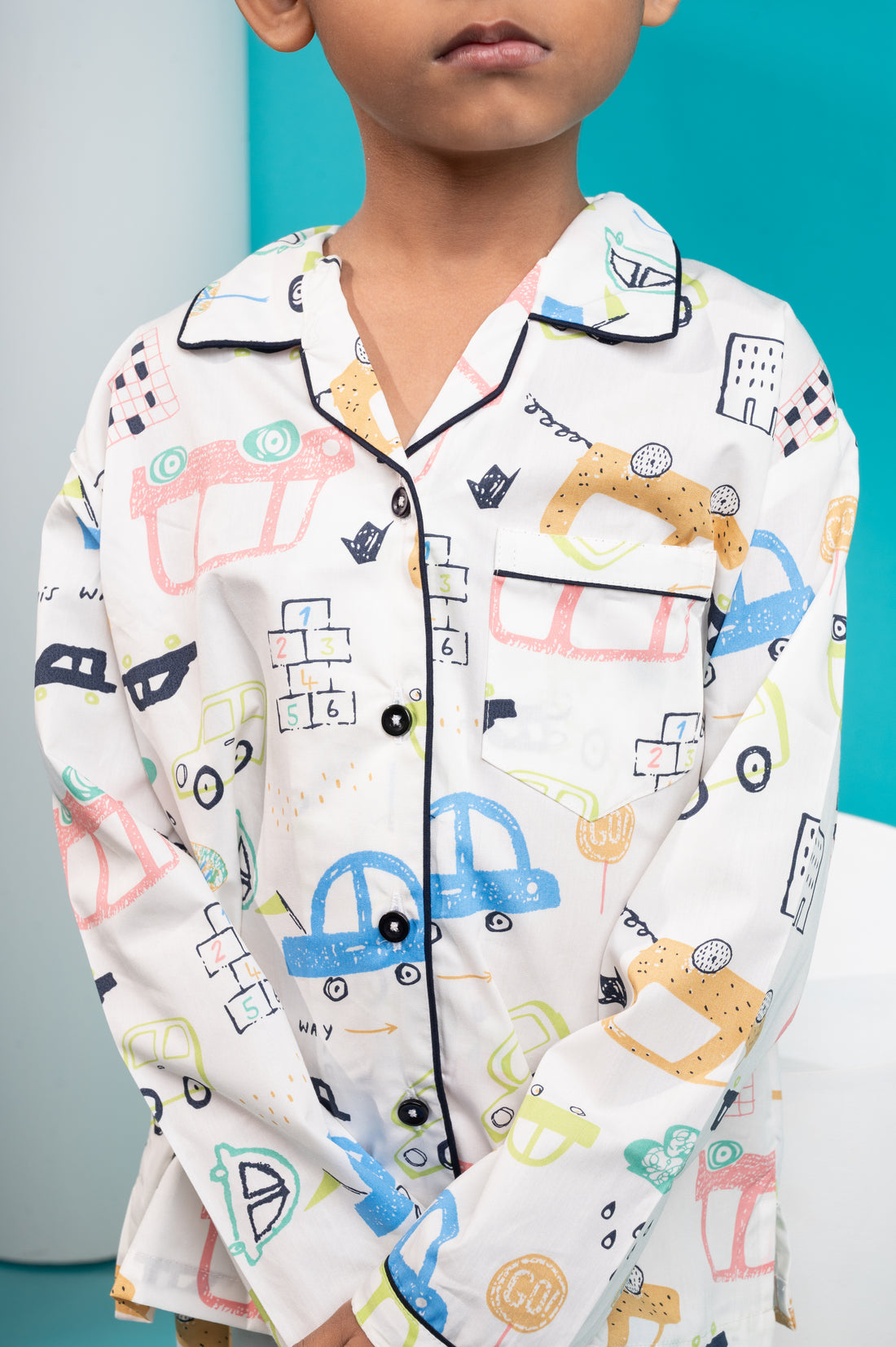 White Car Kids Nightwear