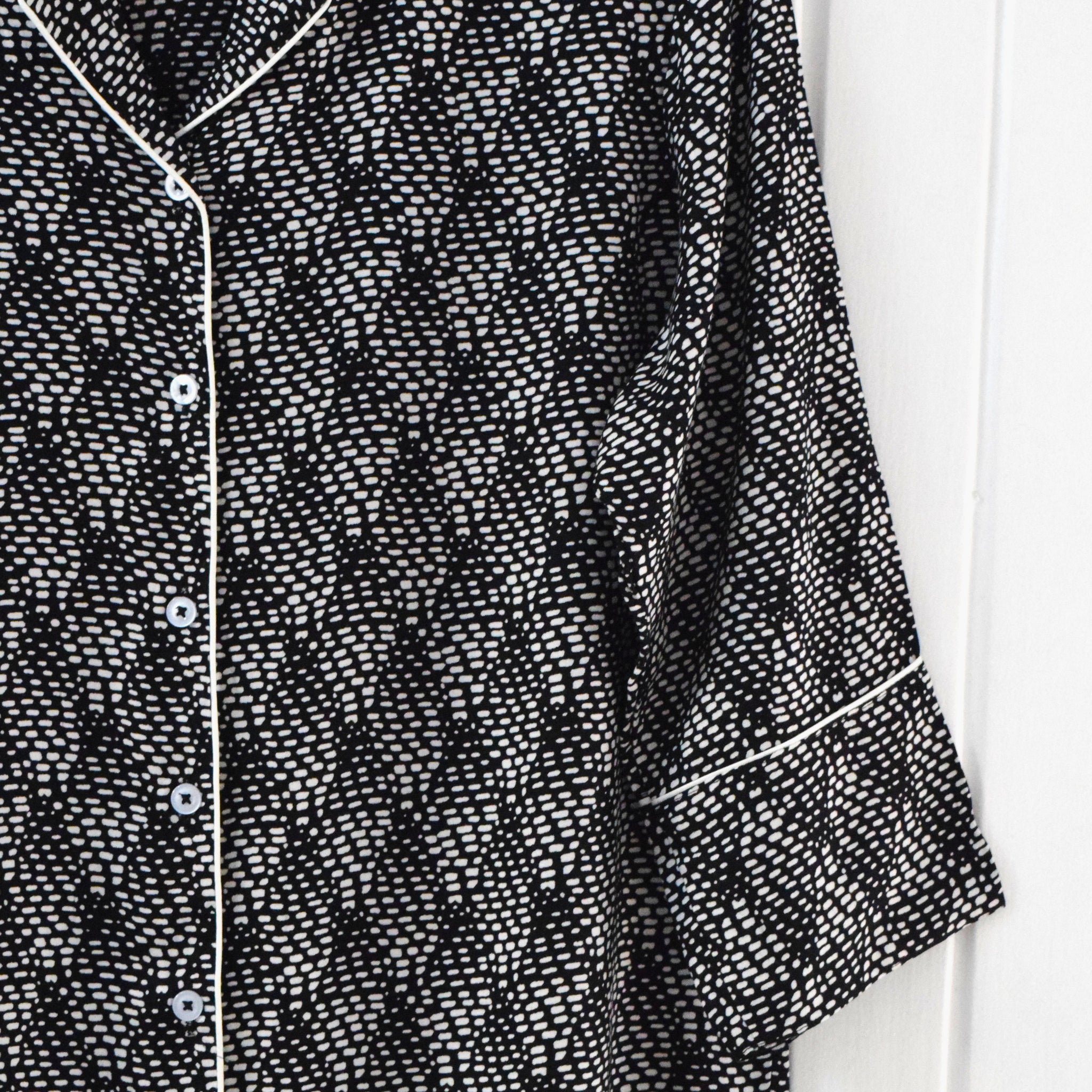 Black and White Belted PJ Set