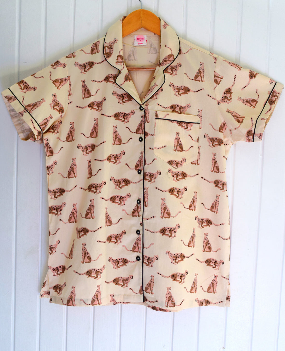 Brown Cheetah Cotton Poplin PJ Set