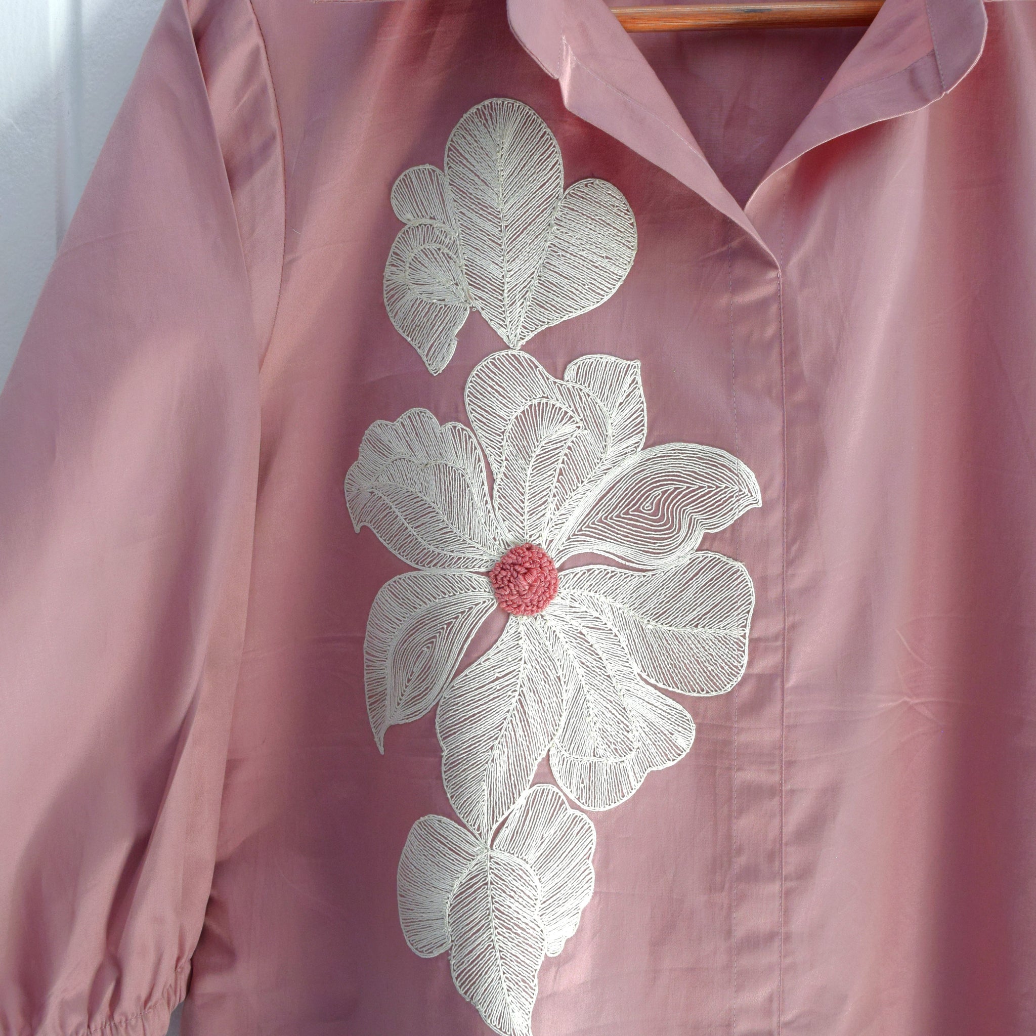 Elegant Cotton Satin Embroidered Coord Set