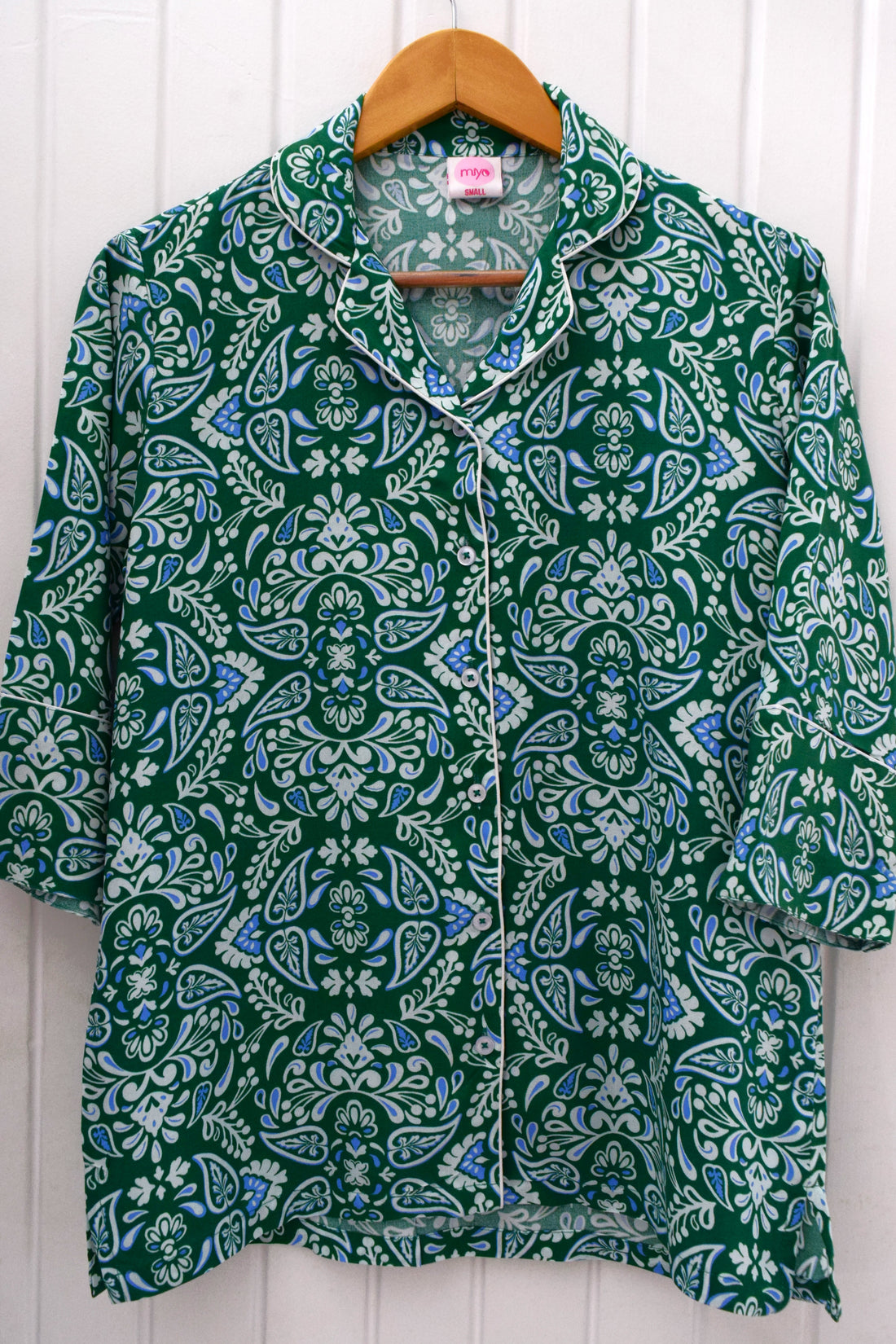 Royal Emerald Rayon Cotton Belted PJ Set