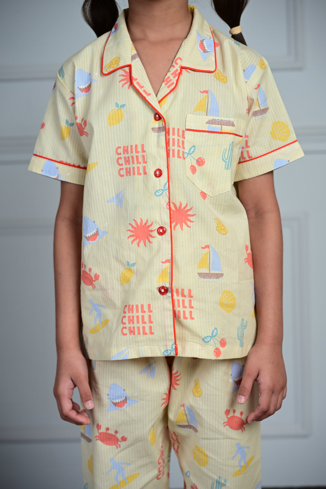 Yellow Stripes Chill Kids Pj set