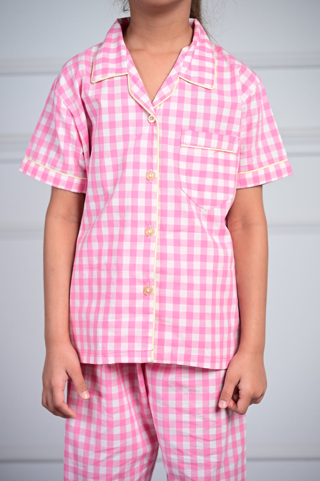 Pink Checks Kids Pj set