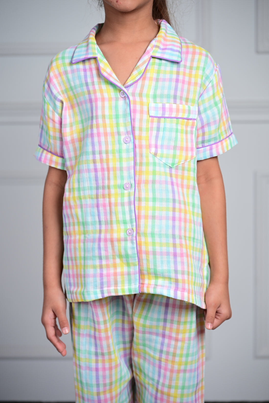 Multicolour Checks Kids Pj set