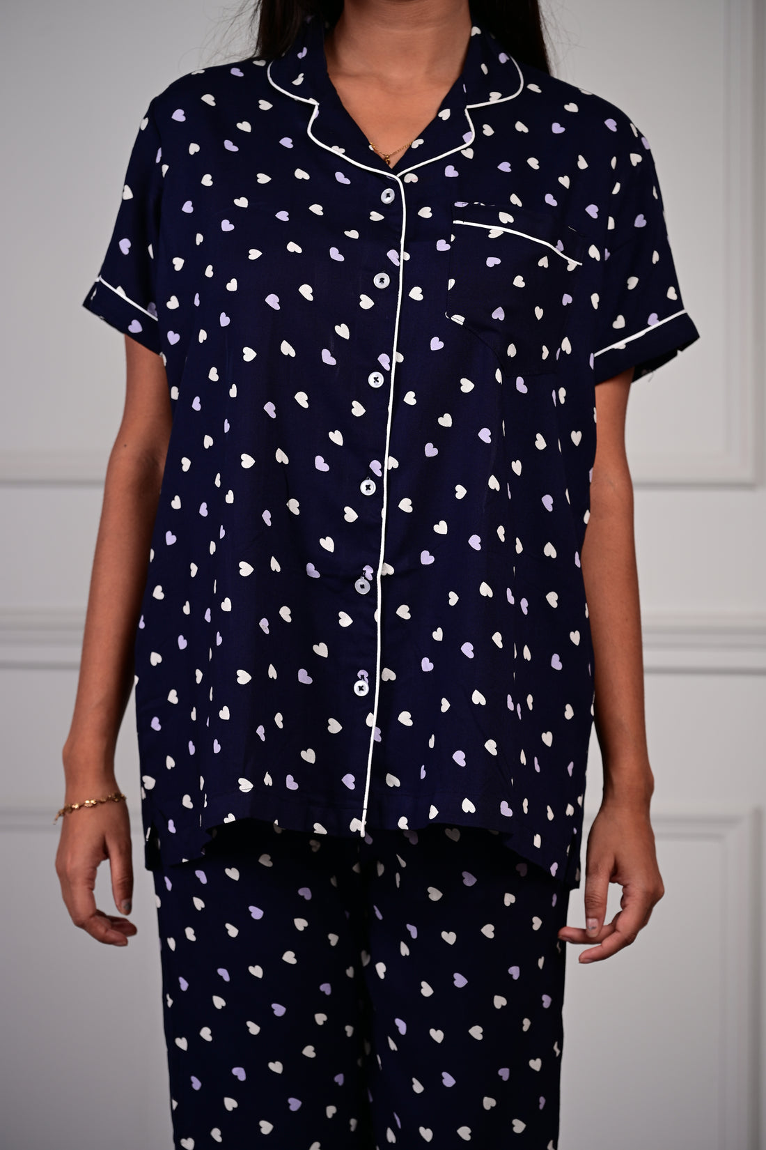 Blue Hearts Cotton Pj set