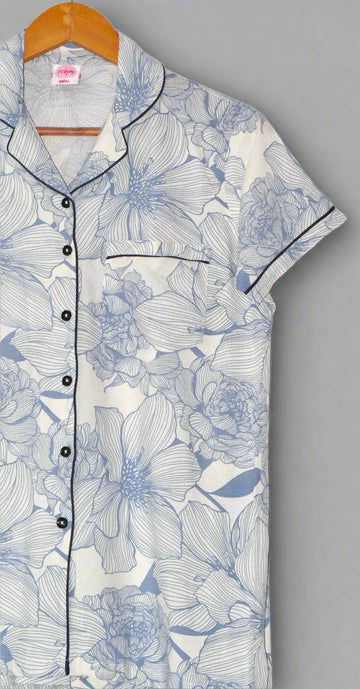 Grey Bloom Cotton PJ Set